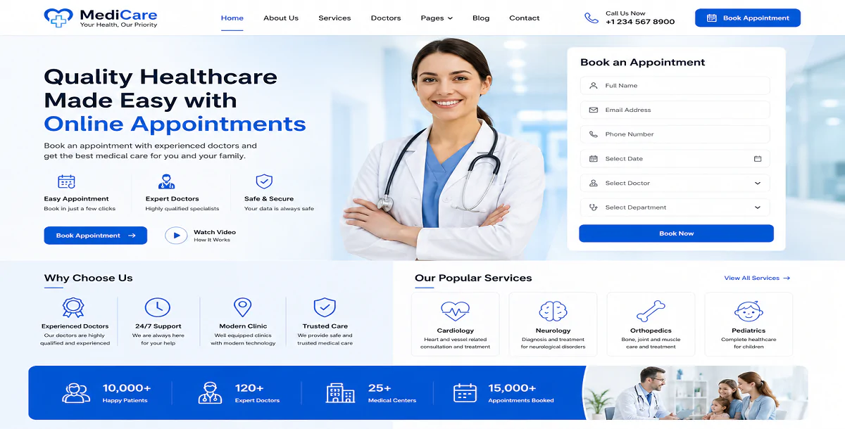 Modern Medical Appointment website